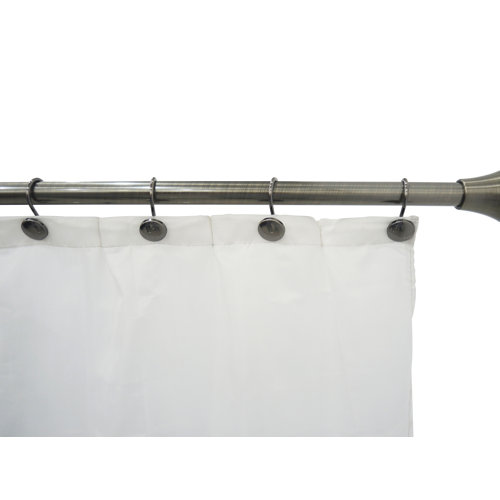 Indecor Home Adjustable Straight Tension Shower Curtain Rod & Hook Set